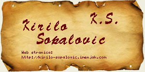 Kirilo Šopalović vizit kartica